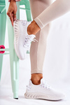 Sportowe Buty Damskie Materiałowe Białe Lenney