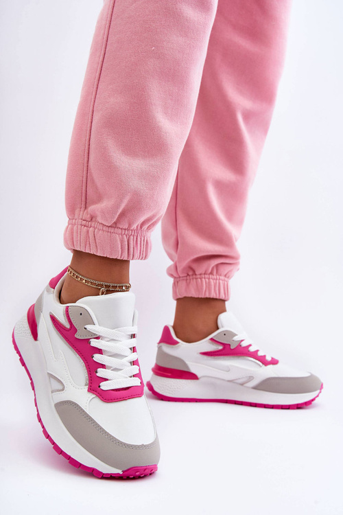 Women's Platform Sports Shoes White-Pink Henley
