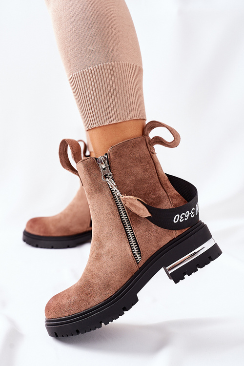 Insulated Boots With A Zipper Brown Cortona