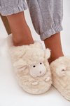 Fur Ladies Slippers Sheep Beige Sylline