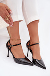 Lacquered High Heels with Strap Black Tarilin