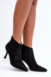 Women's Suede Boots On Heel Black Merisa