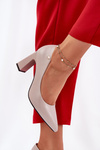 Elegant Heels On Block Heel Vinceza 62221 Gray