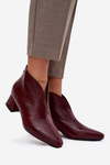 Eco Leather Women's Ankle Boots Heeled Bordeaux Rylina