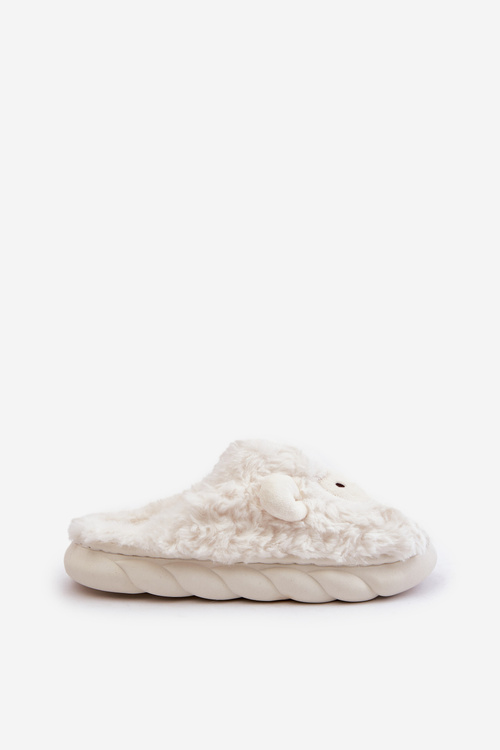 Kapcie Owieczki Damskie Futrzane Białe Phaeia