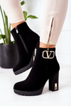 Insulated Boots On A Block Heel Black Wonderful