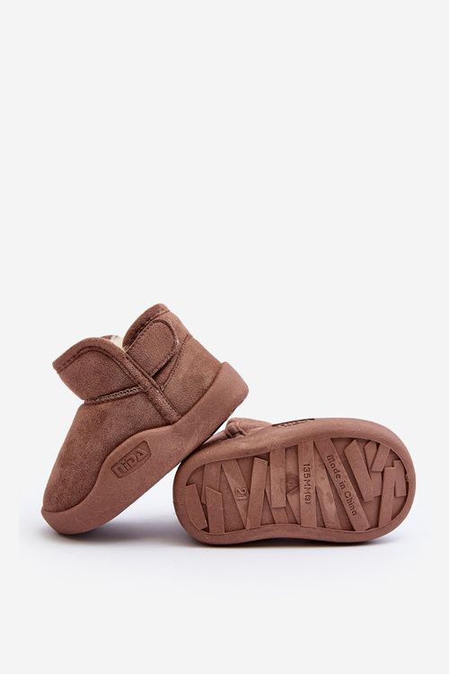 Children's insulated snow boots with fur lining in brown Benigna