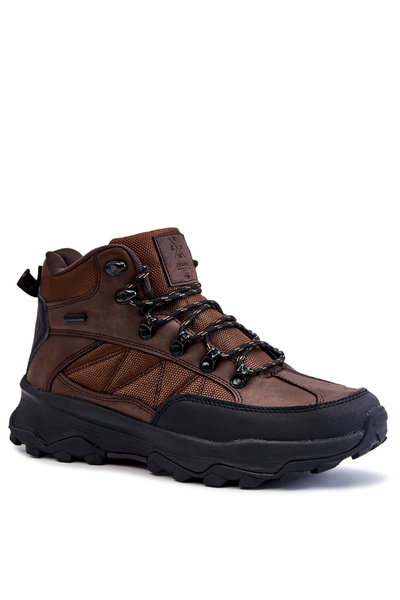 Buty Trekkingowe Męskie Ocieplane Ciemnobrązowe Cross Jeans KK1R4019C