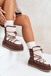 Women's Snow Boots On Platform With Lacing Brown Riaviana