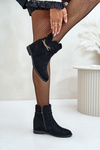 Womens Ankle Boots On Hidden Wedge Made Of Eco Suede Black Ofcorna