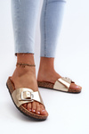 Women's Cork Platform Sandals with Gold Buckle Moaxi
