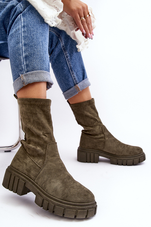 Green low ankle work boots Divella