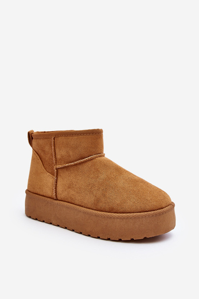 Śniegowce Damskie Na Platformie Niskie Camel Kallins B-317