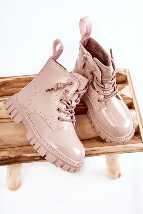 Lacquered Warm Boots Light beige Heidi