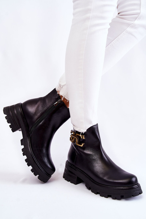 Warm Boots Workers With Decoration Laura Messi 2500 Black