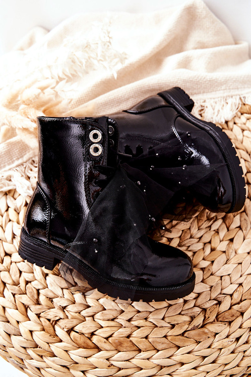 Children's Spring Lacquered Black Boots from Semissa