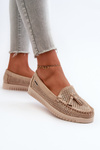 Women's Cut-out Loafers In Faux Suede With Gold Details Tinami