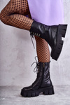Leather warm boots GOE KK2N4013 Black
