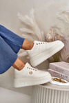 Damskie Buty Sportowe Sneakersy Masywna Podeszwa Beżowe Verissha