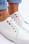 Women's White Leather Sneakers S.Barski LR268R