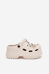 Women's sandals on a chunky platform with embellishments beige Vivira