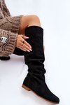 Kozaki Damskie Zamsz Do Kolan Czarne Maciejka 05790-01