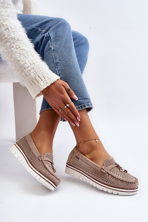 Women's Blue Cutout Moccasins Twista