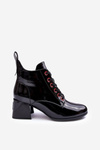 Low-Cut Lace-Up Patent Boots SBarski MR870-66 Black
