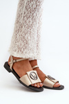 Women's Sandals With Decoration S.Barski KV27-045 Gold