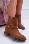 Women's Boots Laura Messi 1890 Leather Suede Dark Camel Darmah