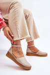 Women's Leather Espadrilles Sandals Beige Moise