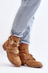 Lu Boo Suede Cutout Boots Camel Rock Girl