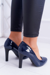 Women's Lacquered Stiletto Blue Sergio Leone Campbell pumps