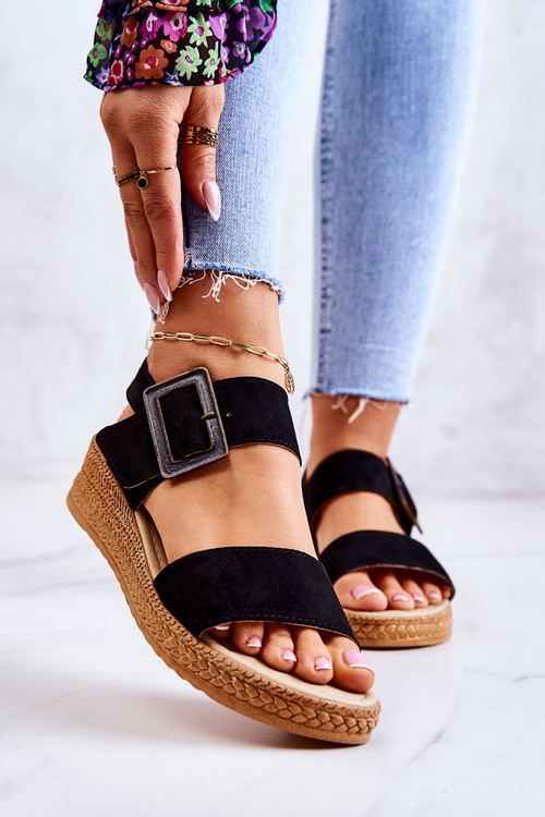 Women's Suede Sandals Big Star JJ276031 Black