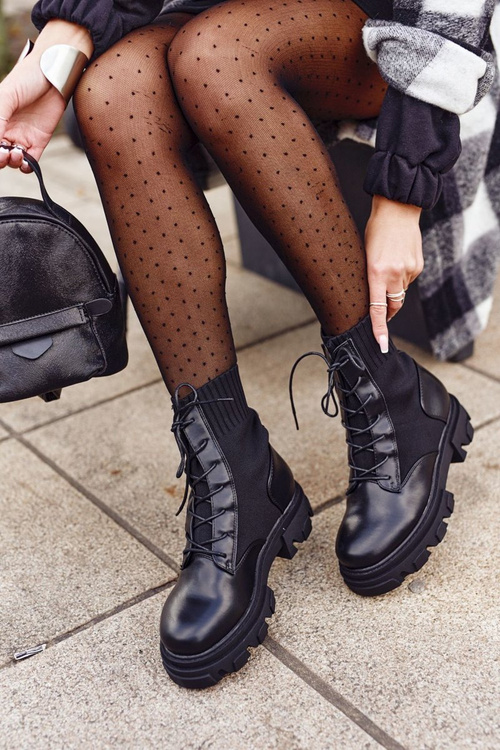 Women's Platform Boots Black Megan