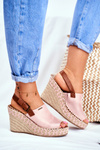 Women's Sandals On Wedge Heel Big Star Pink FF274984