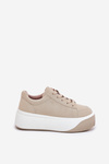 Sneakers On Massive Platform Smooth Beige Tirvanis
