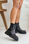 Leather Insulated Ankle Boots With Strap Black Sergio Leone TR719-S