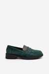 Women's Embellished Loafers Dark Green Dananei