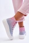 High Platform Sneakers Big Star LL274A191 Pink and Blue