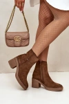 Women's Heeled Boots Insulated Eco Suede Brown Arkesia