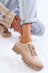 Women's Suede Shoes Tied Beige Mayson