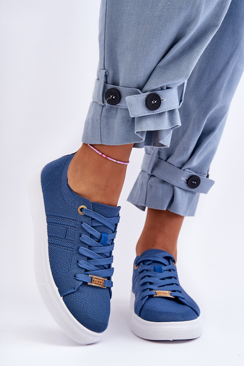 Women's Lace-Up Sneakers Blue Etna