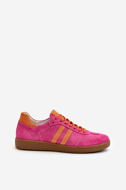 Zazoo N1068 Low Women's Suede Sneakers Fuchsia