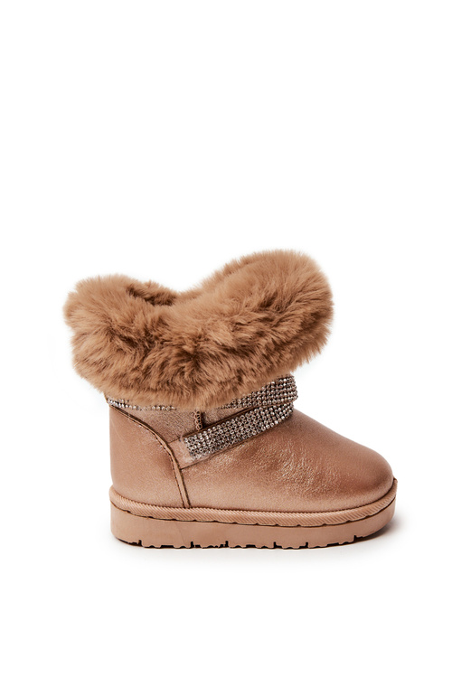 Children's Snow Boots With Cubic Zirconia Gold Hollee