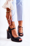 Leather Sandals On A Bar Black Visali