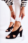 Fashionable Suede Sandals Black Therala