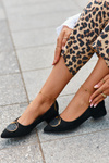 Low-Heeled Court Shoes Made of Eco Suede S.Barski KV27-037 Black