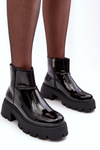 Women's Lacquered Leather Boots GOE MM2N4058 Black