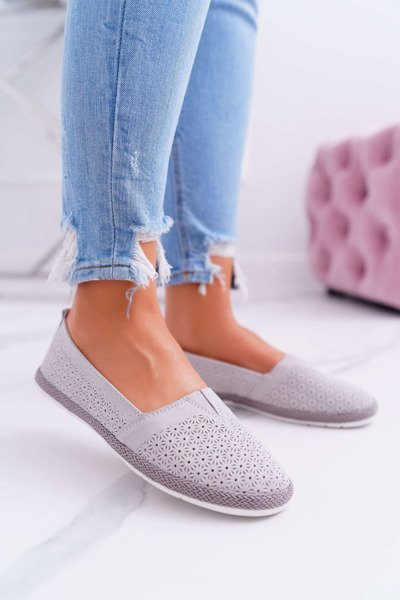 Women's Espadrilles Leather Suede Grey Bimbo